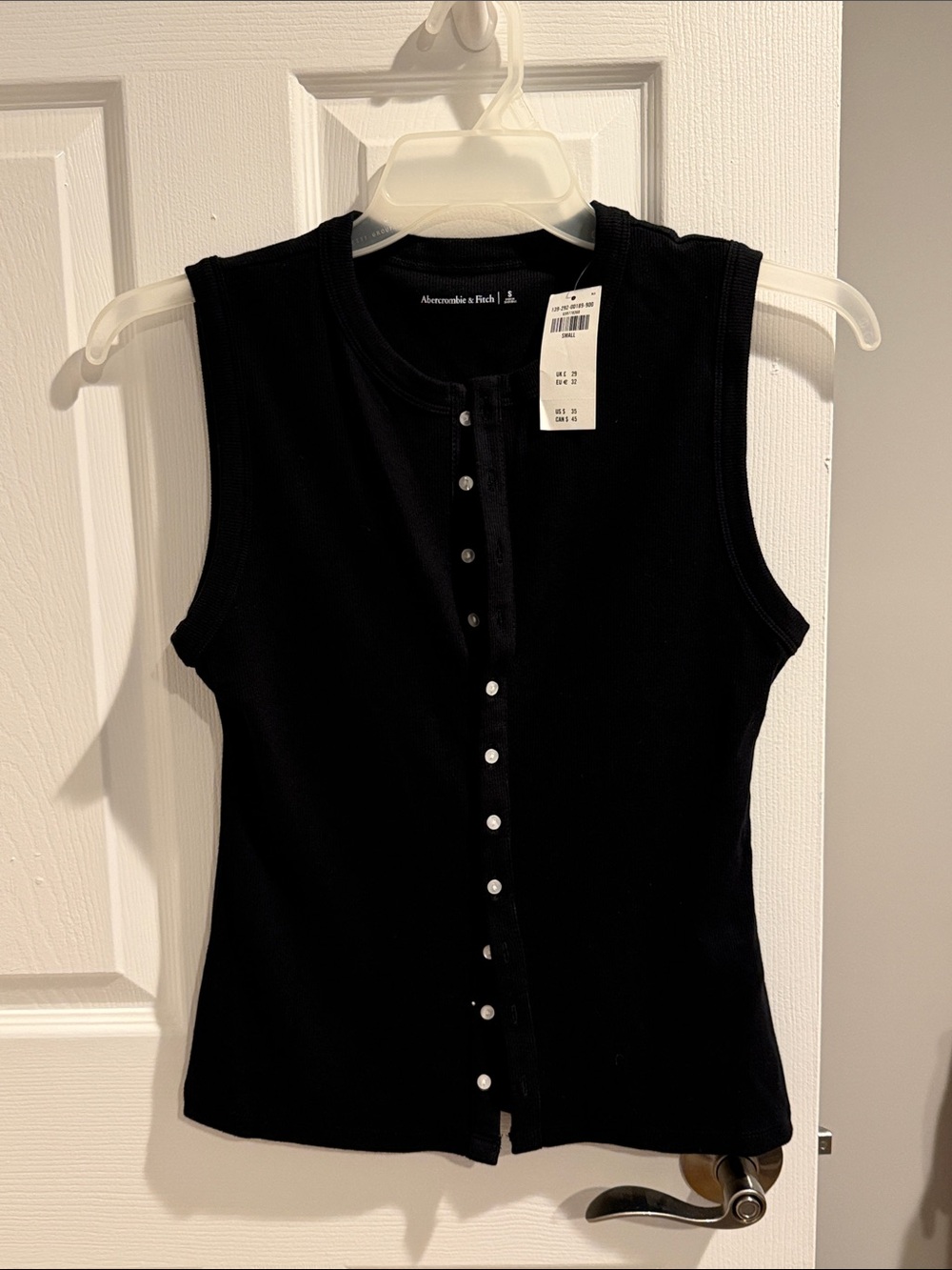 Abercrombie & Fitch Black Ribbed Button-Front Tank - Picture 5 of 5